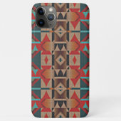 Modern Blauwgroen Red Taupe Brown Mosaic Art Patro Case-Mate iPhone Case (Achterkant)