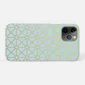 Modern Blauwgroen turquoise goudpatroon Case-Mate iPhone Case (Achterkant (horizontaal))