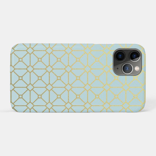 Modern Blauwgroen turquoise goudpatroon Case-Mate iPhone Case (Achterkant (horizontaal))