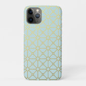 Modern Blauwgroen turquoise goudpatroon Case-Mate iPhone Case (Achterkant)