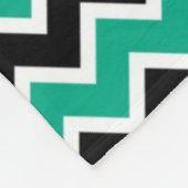 Modern Blauwgroen zwart Chevron Pattern Fleece Deken (Hoek)