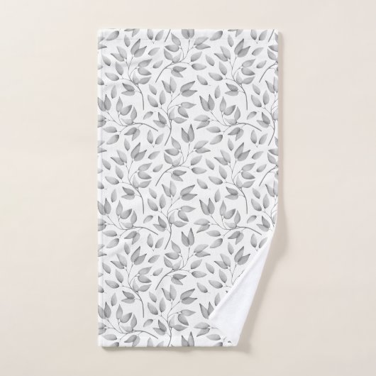 Modern Bleek grijs en wit lederen patroon Bad Handdoek (Handdoek)