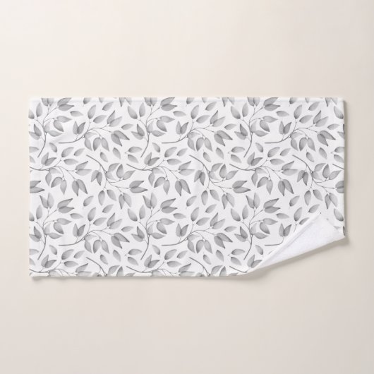 Modern Bleek grijs en wit lederen patroon Bad Handdoek (Handdoek)