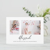 Modern Blessed 2 voor kerstmis Feestdagenkaart (Staand voorkant)