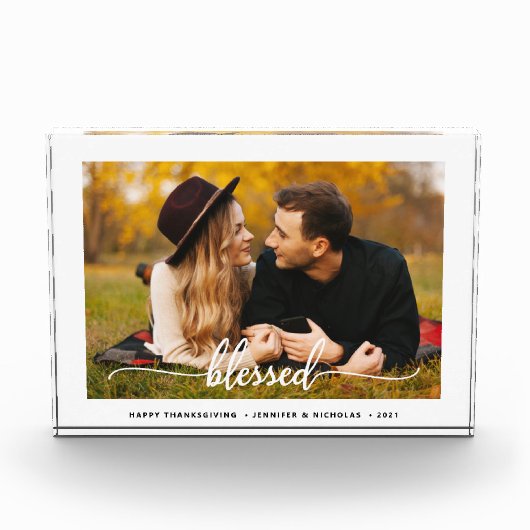 Modern Blessed Script Photo Block Fotoblokken (Voorkant)