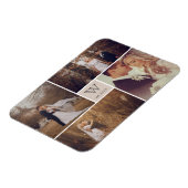 Modern Block Wedding Monogram Photo Collage Magnet Magneet (Linkerzijde)