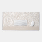 Modern bloemblaadje William Morris Elegant Beige Bureaumat (Keyboard & Muis)