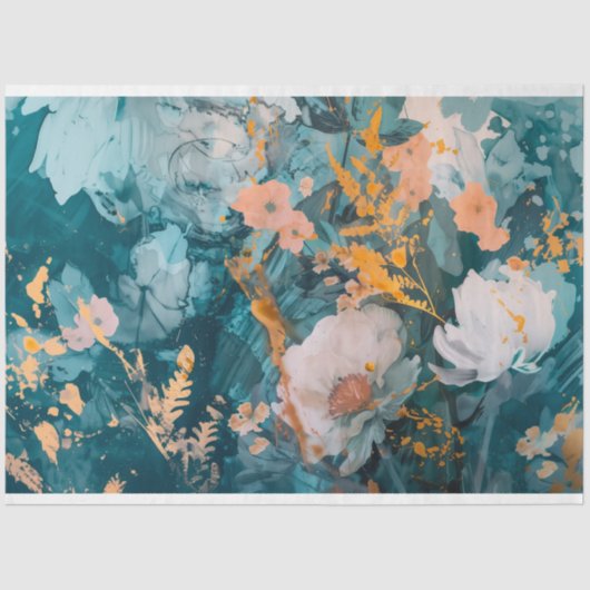 Modern Bloemendecoupe Papier Tissue Paper (Voorkant)