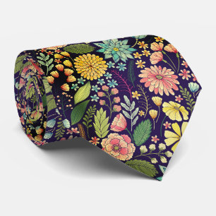 Modern bloemenpatroon bedrijf stropdas