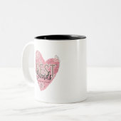 Modern Bloemhart Tweekleurige Koffiemok (Voorkant links)