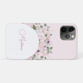 Modern bloemig roze elegant vrouwelijk Case-Mate iPhone case (Achterkant (horizontaal))