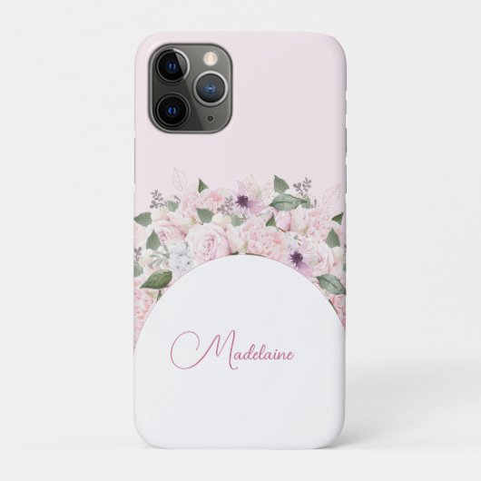 Modern bloemig roze elegant vrouwelijk Case-Mate iPhone case (Achterkant)
