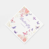 Modern bloemig Schattige Vlinder meisje Baby showe Servet (Hoek)