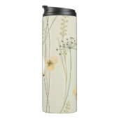 Modern bloemmonogram lichtgeel groen thermosbeker (Geroteerd rechts)