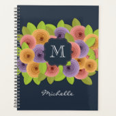 Modern Bloemmonogram met Script Name Planner (Voorkant)