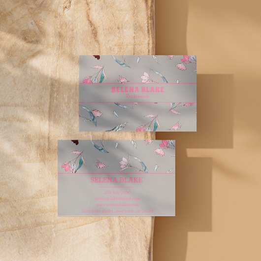 Modern bloemmotief | Elegant en professioneel Visitekaartje