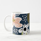 Modern  bloemmotief koffiemok (Links)