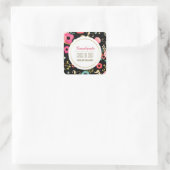 Modern bloemmotief op maat Afstuderen Vierkante Sticker (Tas)