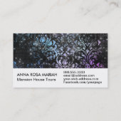 *~* Modern bloemmotief pastel glitter  Visitekaartje (Achterkant)