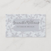 Modern bloempatroon Chic Grey Visitekaartje (Voorkant)