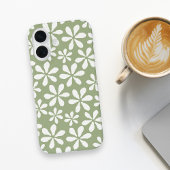 Modern Bloempatroon Chic Sage Groene Girly Bloemen Case-Mate iPhone Case