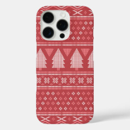 Modern blokachtig kerstboompatroon iPhone 16 pro hoesje