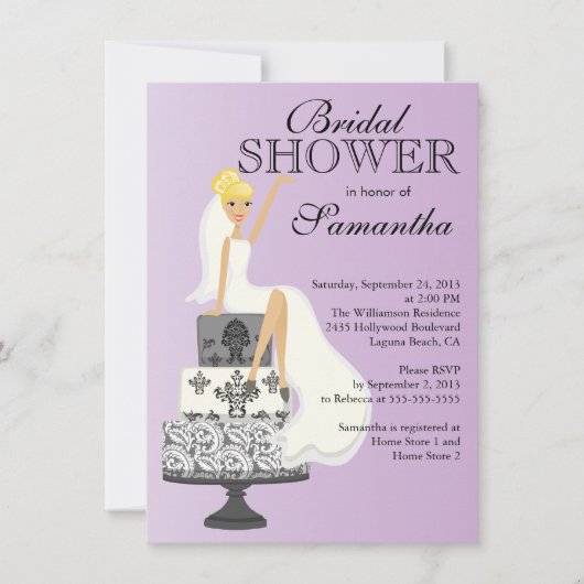 Modern Blonde Bridal Shower Kaart (Voorkant)