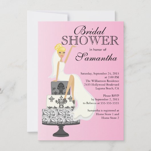 Modern Blonde Bridal Shower Kaart (Voorkant)
