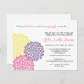 Modern Bloom Baby Baptism Christening Uitnodiging (Voorkant / Achterkant)