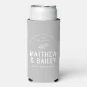 Modern Bloom Wedding Monogram | Grijs (Seltzer Voorkant)