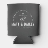 Modern Bloom Wedding Monogram | Koolstof Blikjeskoeler (Voorkant)