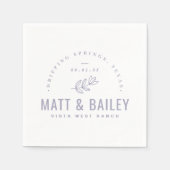 Modern Bloom Wedding Monogram | LILA Servet (Voorkant)