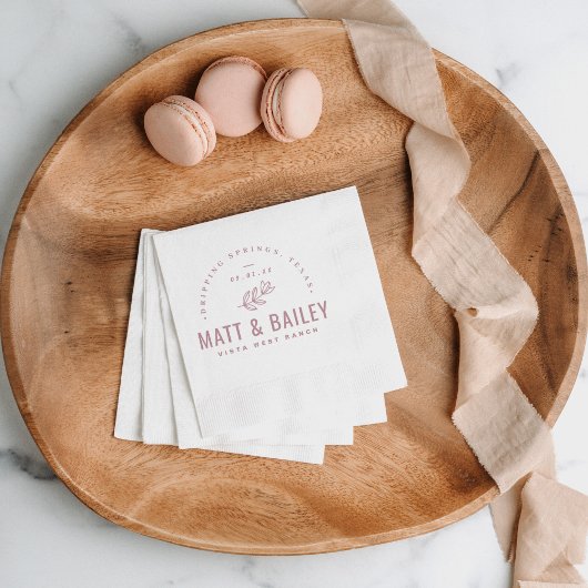 Modern Bloom Wedding Monogram | Mauve Servet