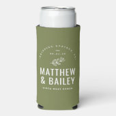 Modern Bloom Wedding Monogram | Olijfgroen (Seltzer Voorkant)