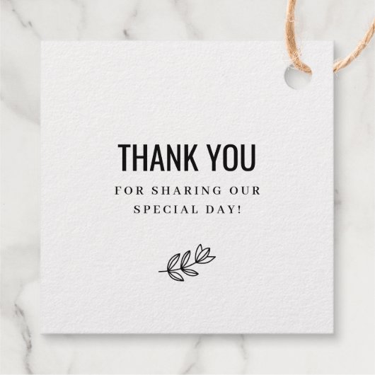 Modern Bloom Wedding Monogram Real Gold Foil Bedankjes Labels (Achterkant)