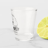 Modern Bloom Wedding Monogram Shot Glas (Rechts)