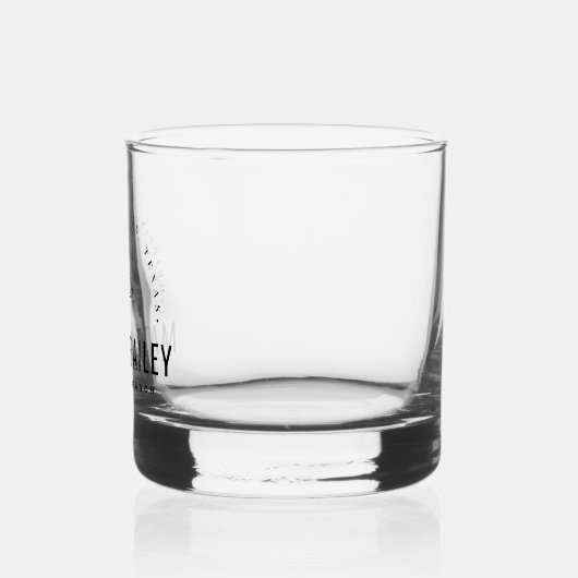 Modern Bloom Wedding Monogram Whisky Glas (Links)