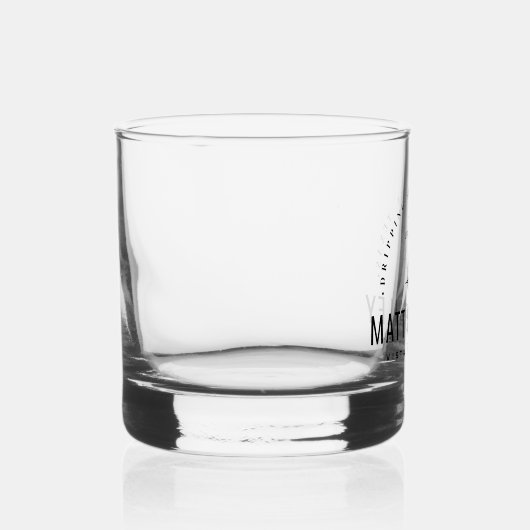 Modern Bloom Wedding Monogram Whisky Glas (Rechts)