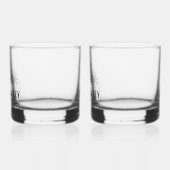 Modern Bloom Wedding Monogram Whisky Glas (Links)