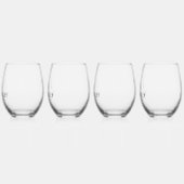 Modern Bloom Wedding Monogram Wijnglas Zonder Voet (Links)