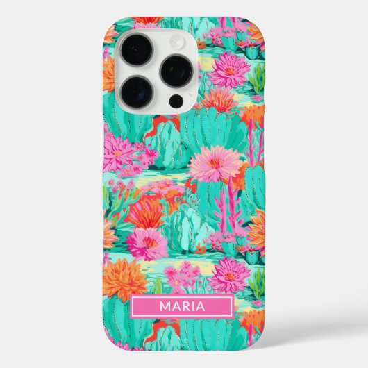 Modern Blooming Cacti Personalized Case-Mate iPhone Case (Achterkant)
