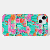 Modern Blooming Cacti Personalized Case-Mate iPhone Case (Achterkant (horizontaal))