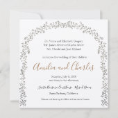 Modern Blooming Flowers Wedding-uitnodiging Kaart (Voorkant)