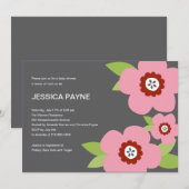 Modern Blooms Baby shower Invitation Kaart (Voorkant / Achterkant)