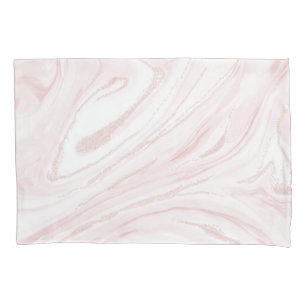 Modern bloos roze marbleized abstract ontwerp kussensloop
