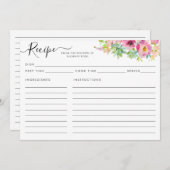 Modern Blozend Roze Succulent Recept Kaart (Voorkant / Achterkant)