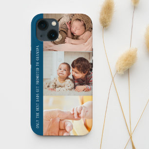 Modern Blue 3 Photo Collage voor opa iPhone 13 Hoesje