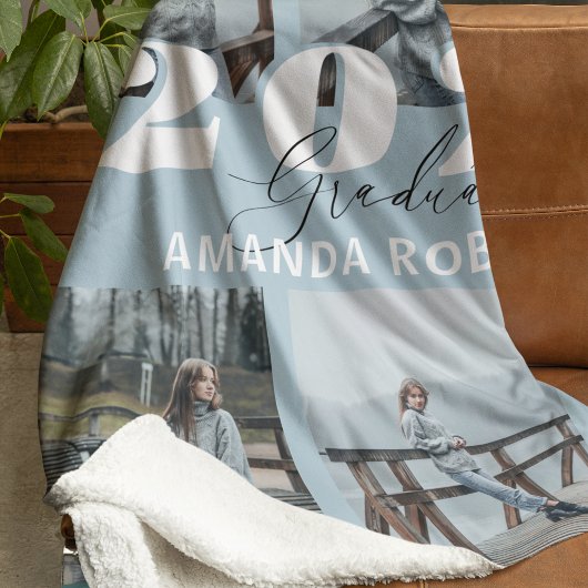 Modern Blue 6 Photo Afstuderen Fleece Deken