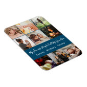 Modern Blue 9 Photo Collage voor opa Magneet (Rechterzijde)