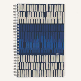 Modern Blue Abstract Geometric Notitieboek